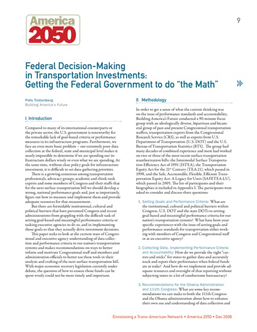 Rpa Federal Decision Making In Transportation Investments